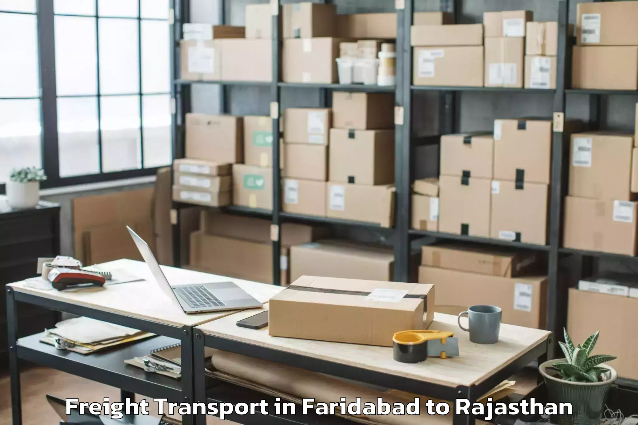 Top Faridabad to Padampur Freight Transport Available